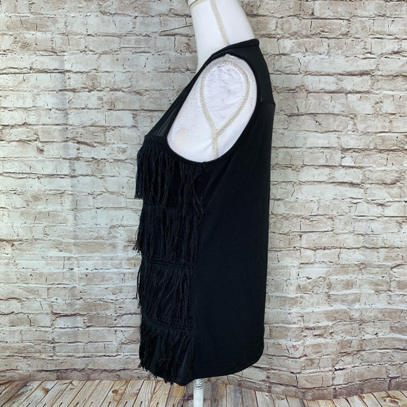 7th avenue design studio black fringe tank top S - Picture 4 of 7